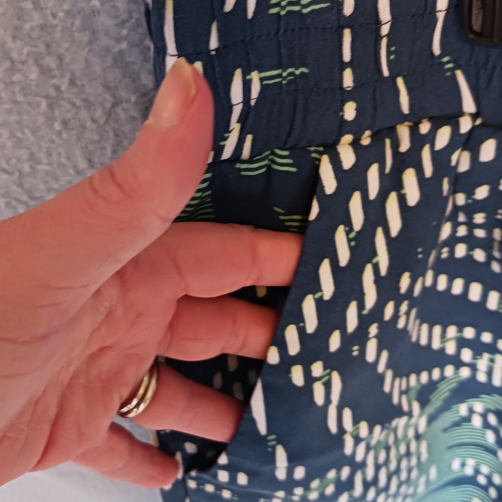 Blue Patterned Flowy Shorts - Picture 3 of 5